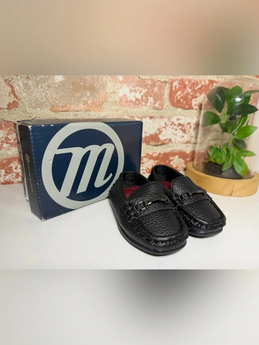 Oliver Mason Black Pebbled Leather Moccasin Loafers with Silver Bit